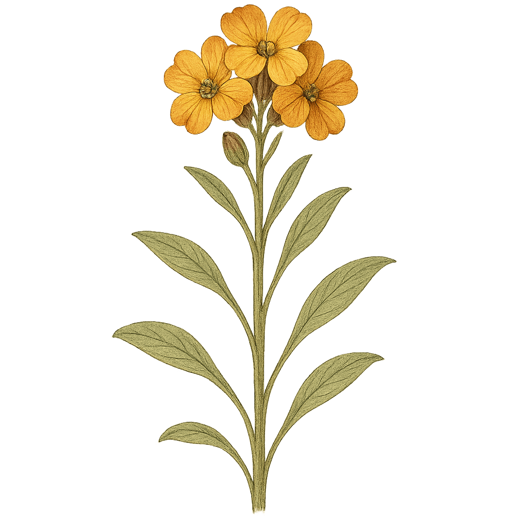 Aegean wallflower botanical artwork