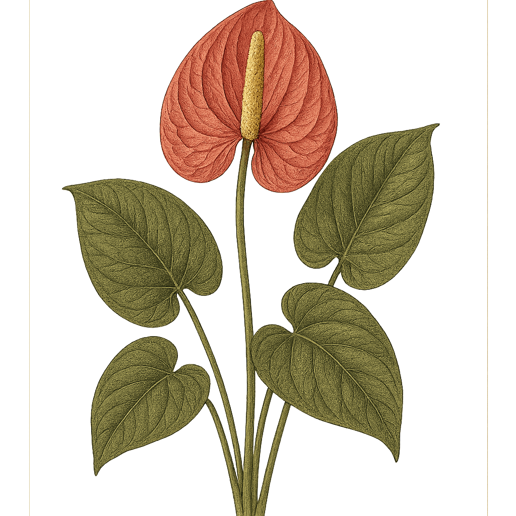 flamingo-lily botanical artwork