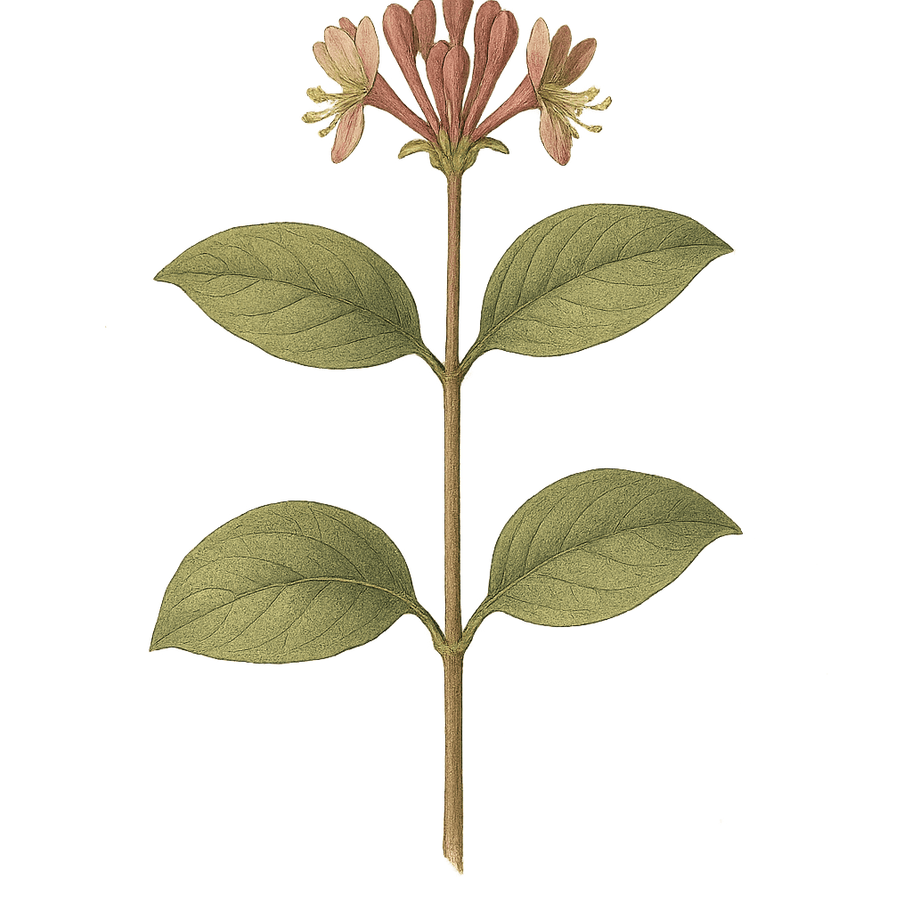 alpine honeysuckle botanical artwork
