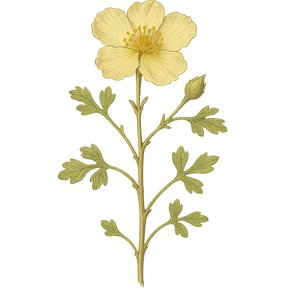 Arizona cliffrose botanical artwork