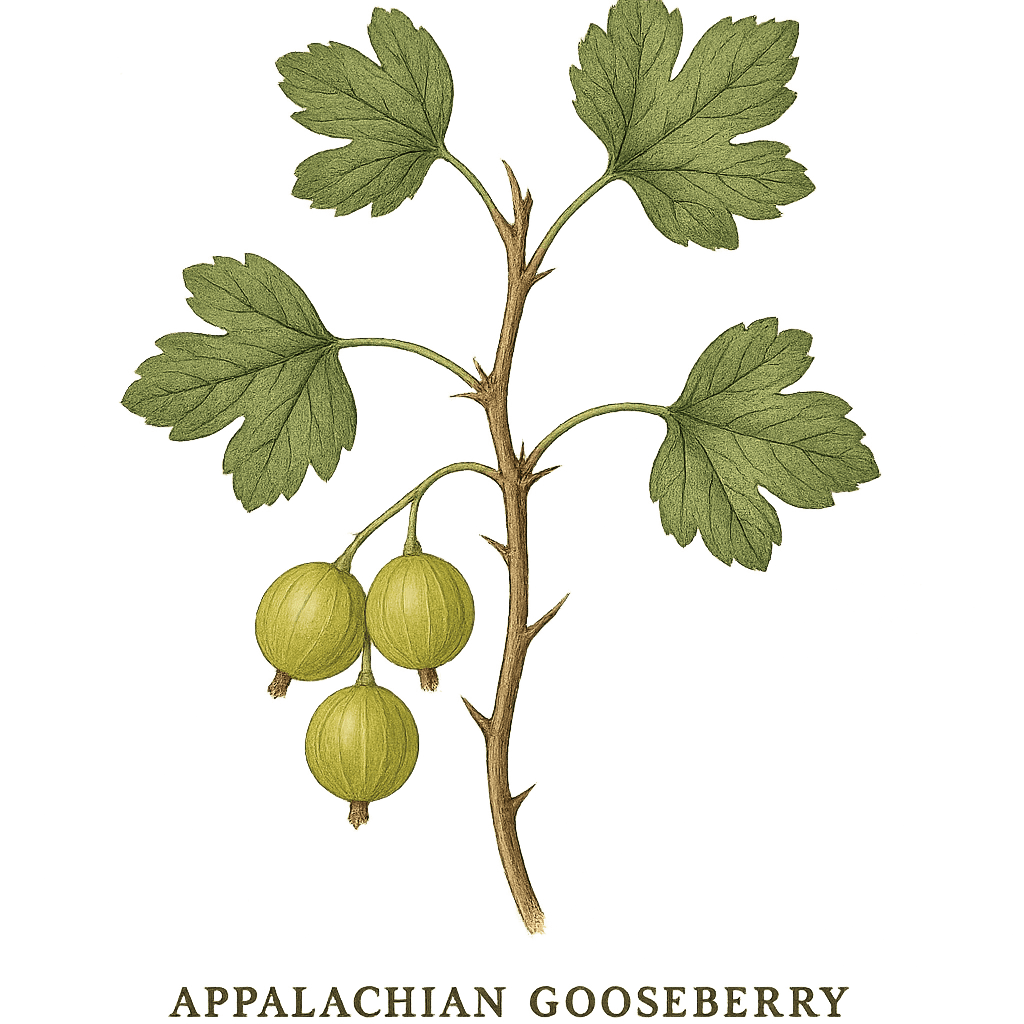 Appalachian gooseberry botanical artwork