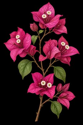 bougainvillea botanical artwork