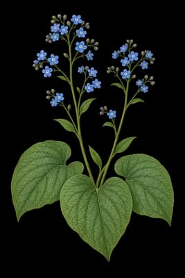 largeleaf brunnera botanical artwork