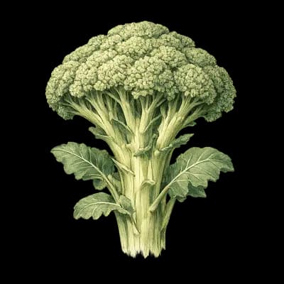 broccoli botanical artwork