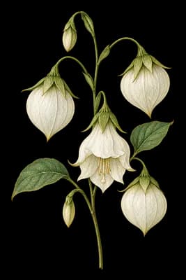 white fairy-lantern botanical artwork