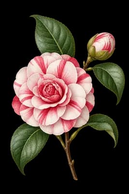 camellia botanical artwork