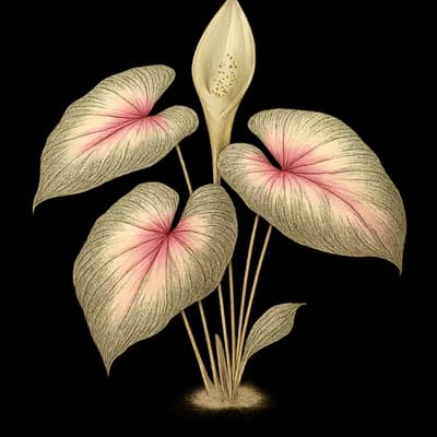 caladium botanical artwork