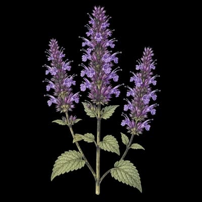 blue giant hyssop botanical artwork