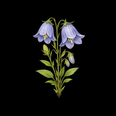 arctic bellflower botanical artwork