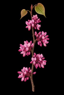 eastern redbud botanical artwork