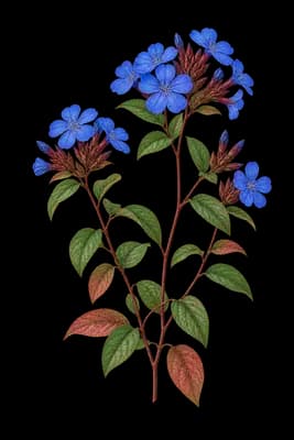 blue leadwood botanical artwork