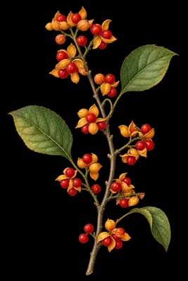 American bittersweet botanical artwork