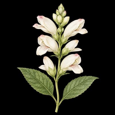 white turtlehead botanical artwork