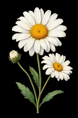 florist's daisy botanical artwork