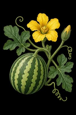 watermelon botanical artwork