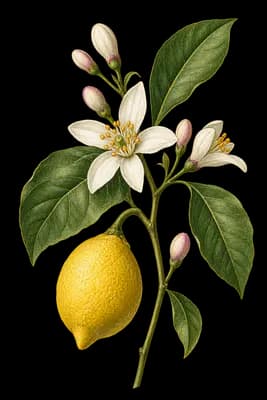 lemon botanical artwork