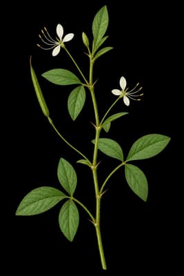 prickly spiderflower botanical artwork
