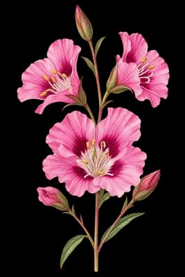 chaparral clarkia botanical artwork