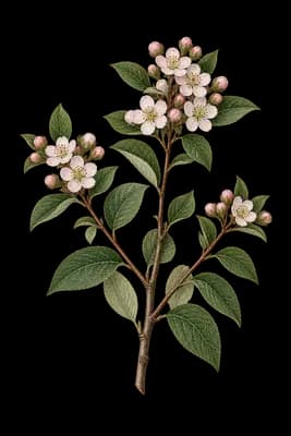 Peking cotoneaster botanical artwork