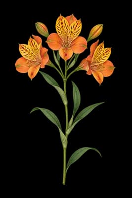 Peruvian-lily botanical artwork