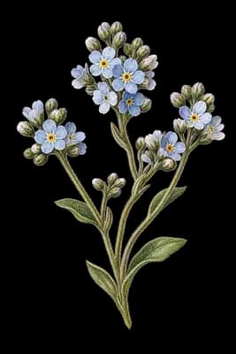 dentnut cryptantha botanical artwork