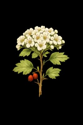 may hawthorn botanical artwork