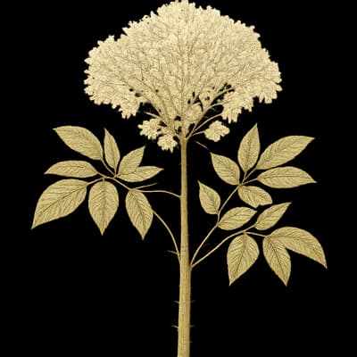angelica tree botanical artwork