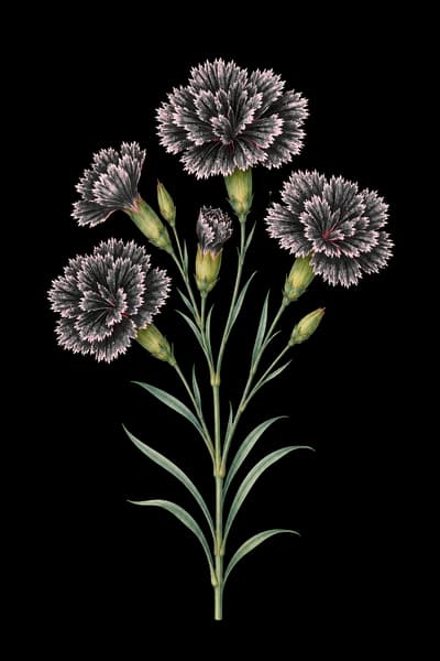 pink botanical artwork