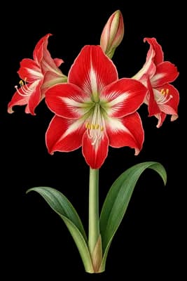 amaryllis botanical artwork