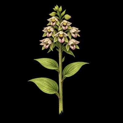 broadleaf helleborine botanical artwork