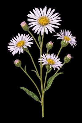 Abajo fleabane botanical illustration