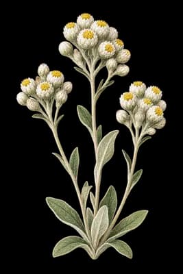 alpine pussytoes botanical illustration