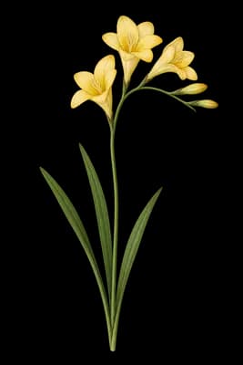 common freesia botanical artwork