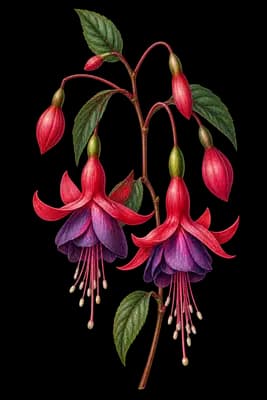 fuchsia botanical artwork
