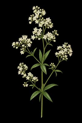 white bedstraw botanical artwork