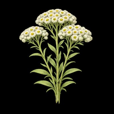 snow-white everlasting botanical artwork