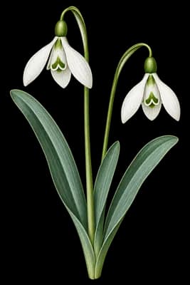 giant snowdrop botanical artwork
