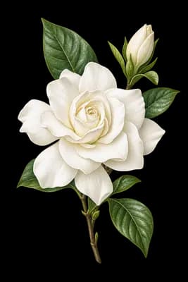 gardenia botanical artwork