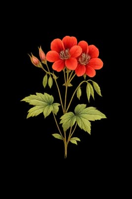 Hawai'i red cranesbill botanical artwork
