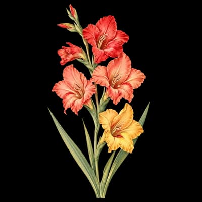 gladiolus botanical artwork