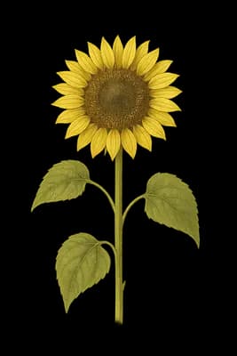 common sunflower botanical artwork