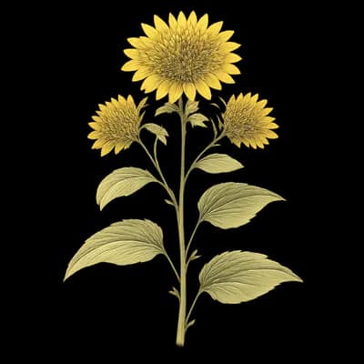 Algodones sunflower botanical artwork