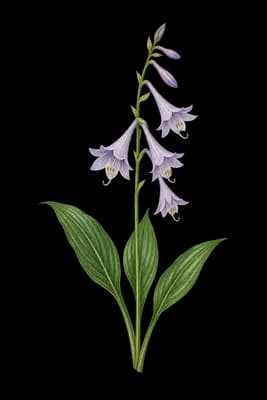 narrowleaf plantain lily botanical artwork