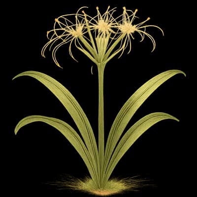 Caribbean spiderlily botanical artwork