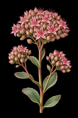 showy stonecrop botanical artwork
