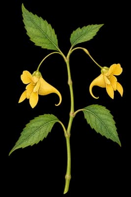 paleyellow touch-me-not botanical artwork