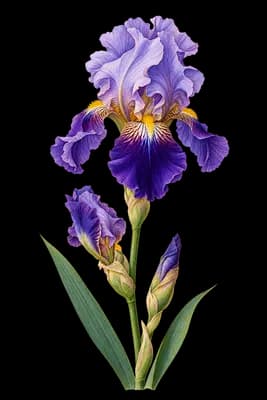 German iris botanical artwork