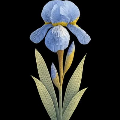 giant blue iris botanical artwork