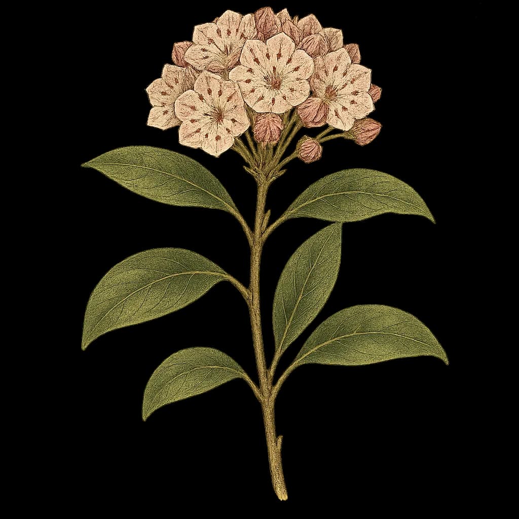 mountain laurel botanical illustration