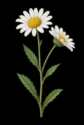 Portuguese daisy botanical artwork